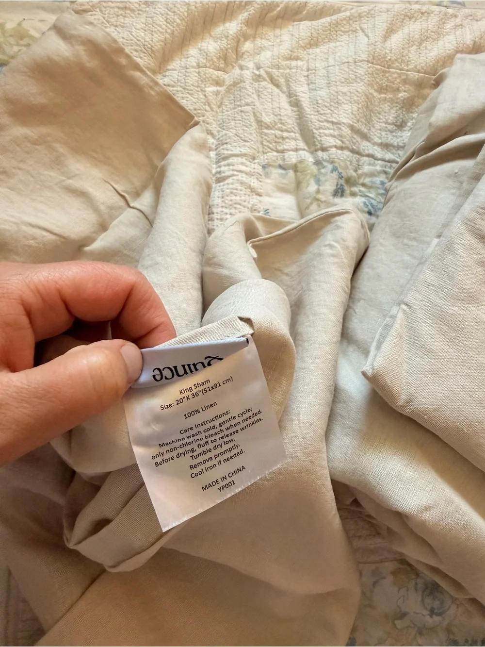 Quince King European Linen Duvet Cover Set Sand